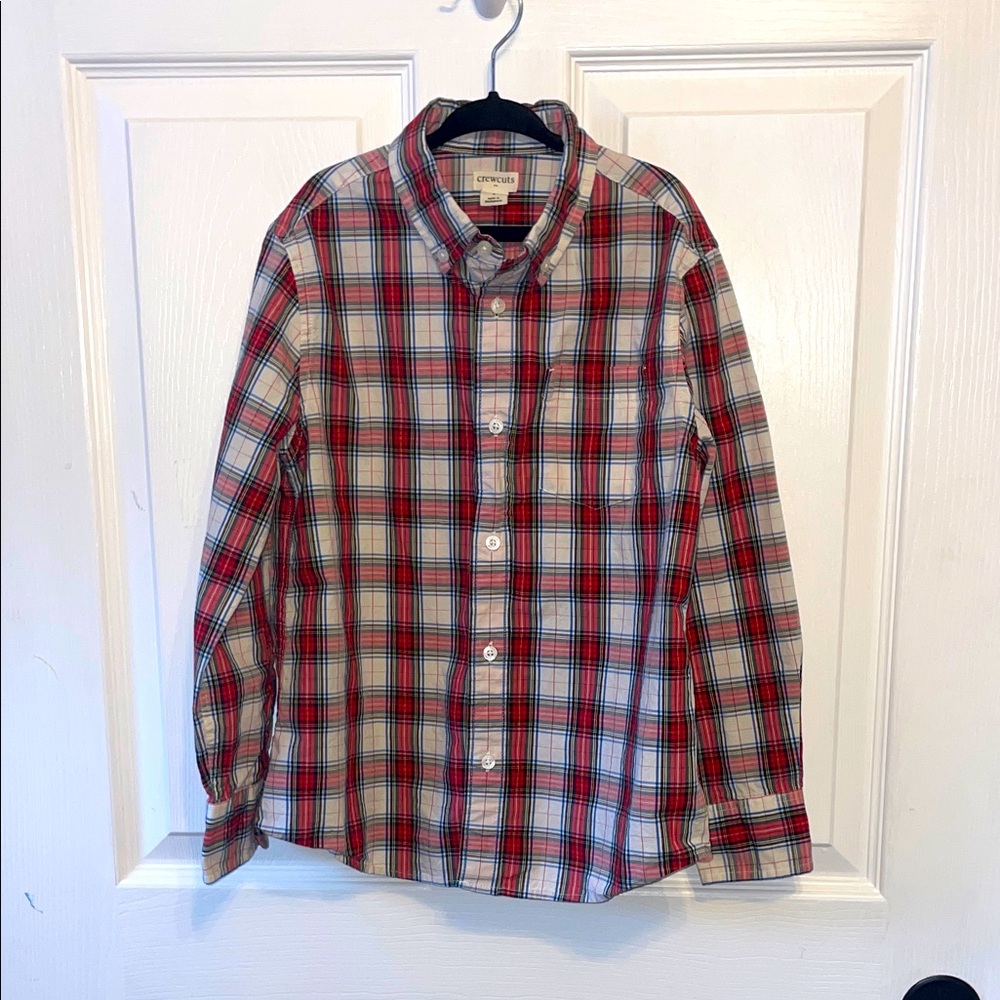 CrewCuts Red/Blue/Black Tartan Holiday Shirt